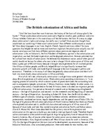 Эссе 'The British Colonization of Africa and India', 1.