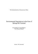 Реферат 'Environmental Negotiations in the Case of Butinge Oil Terminal', 1.