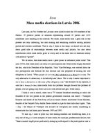 Эссе 'Mass Media Elections in Latvia', 1.