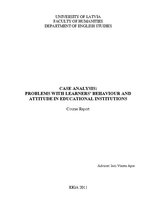 Отчёт по практике 'Case Analysis: Problems with Learners' Behaviour and Attitude in Educational Ins', 1.