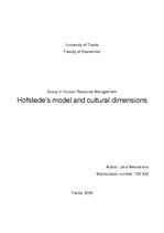 Реферат 'Hofstede’s Model and Cultural Dimensions', 1.