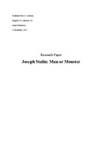 Реферат 'Joseph Stalin: Man or Monster', 1.
