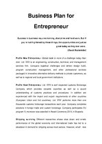 Реферат 'Business Plan for Entrepreneur', 1.