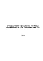 Эссе 'Maikls Porters "Konkurences stratēģija - tehnikas industriju un konkurentu analī', 1.