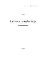 Реферат 'Radzenes transplantācija', 1.