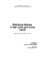 Дипломная 'Biblische Motive in der Lyrik von Ernst Jandl', 1.