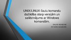 Реферат 'Unix/Linux čaulu komandu dažādība starp versijām un salīdzinājums ar Windows', 21.