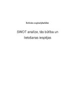 Реферат 'SWOT analīze, tās būtība un lietošanas iespējas', 1.