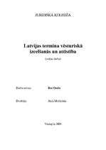 Реферат 'Latvijas termina vēsturiskā izcelšanās un attīstība', 1.