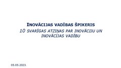 Презентация '10 svarīgas atziņas par inovāciju un inovācijas vadību', 1.