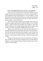 Эссе 'What it is it that differentiates a poetic text from a non-poetic text?', 1.