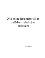 Конспект 'Oftalmisko lēcu materiāli ar dažādiem refrakcijas indeksiem', 1.