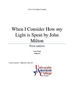 Конспект '"When I Consider How My Light is Spent" by John Milton', 1.