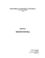 Реферат 'Hermeneitika', 1.