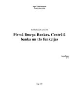 Реферат 'Pirmā līmeņa bankas. Centrālā banka un tās funkcijas', 1.