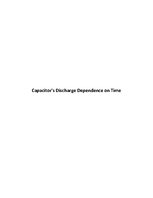 Образец документа 'Capacitor's Discharge Dependence on Time', 1.