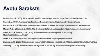 Презентация 'Pusaudžu smadzeņu neirobioloģija', 15.