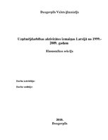 Реферат 'Uzņēmējdarbības aktivitātes izmaiņas Latvijā no 1999.- 2009.gadam', 1.