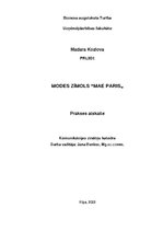 Отчёт по практике 'Prakses atskaite: modes zīmols "MAE PARIS"', 1.