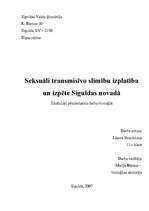 Реферат 'Seksuāli transmisīvo slimību izplatība un izpēte Siguldas novadā', 1.