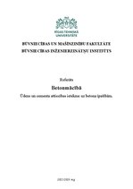 Реферат 'Ūdens un cementa attiecības ietekme uz betona īpašībām', 1.
