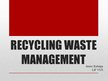 Презентация 'Recycling Waste Management', 1.