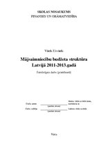 Реферат 'Mājsaimniecību budžeta struktūra Latvijā 2011.-2013.gadā', 1.