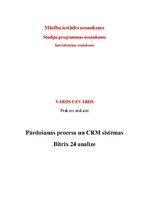 Реферат 'Pārdošanas procesa un CRM sistēmas Bitrix 24 analīze', 1.