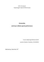 Конспект 'Personality and How It Affects Sports Performance', 1.