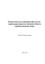 Реферат 'Morālā cenzūra un neapzinātie psihes procesi - septiņi apziņas līmeņi un Aleksan', 1.