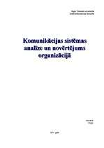 Реферат 'Komunikācijas sistēmas analīze un novērtējums organizācijā', 1.