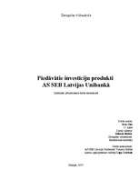 Реферат 'Piedāvātie investīciju produkti AS "SEB Latvijas Unibankā"', 1.