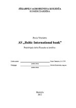 Реферат 'AS "Baltic International Bank"', 1.