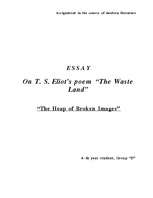 Эссе 'On Eliot's Poem "The Wasteland"', 1.