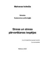 Реферат 'Stress un stresa pārvarēšanas iespējas', 1.