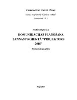 Бизнес план 'Komunikācijas plāns projektam "Projektors 2018"', 1.