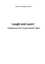 Конспект 'Report "Laugh and Learn: Thinking over the "Funny Teacher" Myth"', 1.