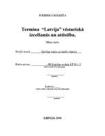 Конспект 'Termina "Latvija" vēsturiskā izcelšanās un attīstība', 1.