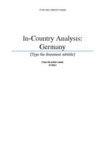 Реферат 'Country Analysis - Germany', 1.