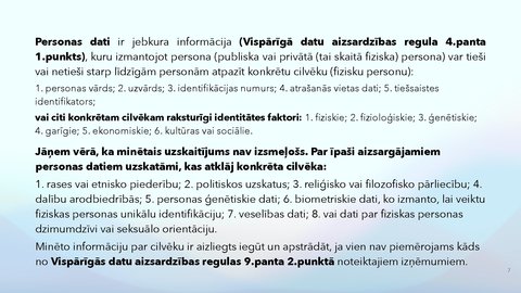 Презентация 'Fizisko personu datu apstrādes likums', 7.