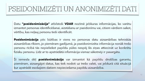Презентация 'Fizisko personu datu apstrādes likums', 12.