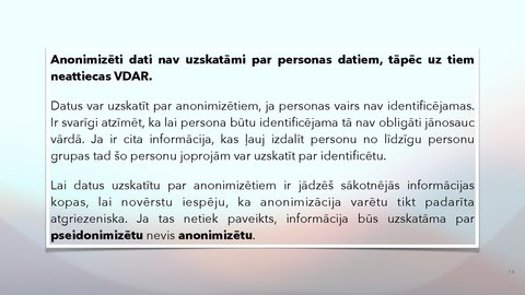 Презентация 'Fizisko personu datu apstrādes likums', 14.