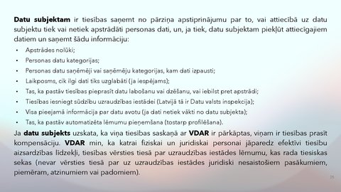 Презентация 'Fizisko personu datu apstrādes likums', 25.