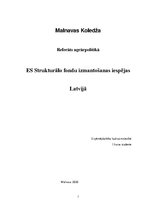 Реферат 'Eiropas Savienības strukturālo fondu izmantošanas iespējas Latvijā', 1.