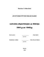 Реферат 'Latviešu deportācijas uz Sibīriju 1941. un 1949.gadā', 1.