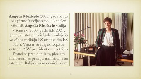 Презентация 'Angela Merkele kā pasaules līderis - apraksts', 2.