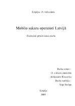 Реферат 'Mobilo sakaru operatori Latvijā', 1.