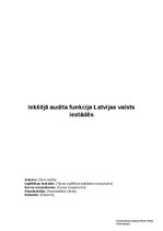 Реферат 'Iekšējā audita funkcija Latvijas valsts iestādēs', 1.