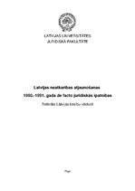 Реферат 'Latvijas neatkarības atjaunošanas 1990.-1991.gada de facto juridiskās īpatnības', 2.