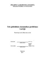 Реферат 'Trīs globālākās ekonomikas problēmas Latvijā', 1.